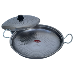 Krom Paslanmaz Yemek Pişirme Tavası (Kapaklı) 35 Cm'lik