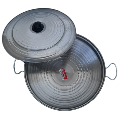 Krom Paslanmaz Yemek Pişirme Tavası (Kapaklı) 40 Cm'lik