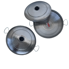Krom Paslanmaz Yemek Pişirme Tavası (Kapaklı) 40 Cm'lik
