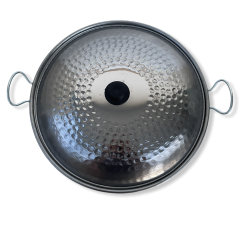 Krom Paslanmaz Yemek Pişirme Tavası (Kapaklı) 45 Cm'lik