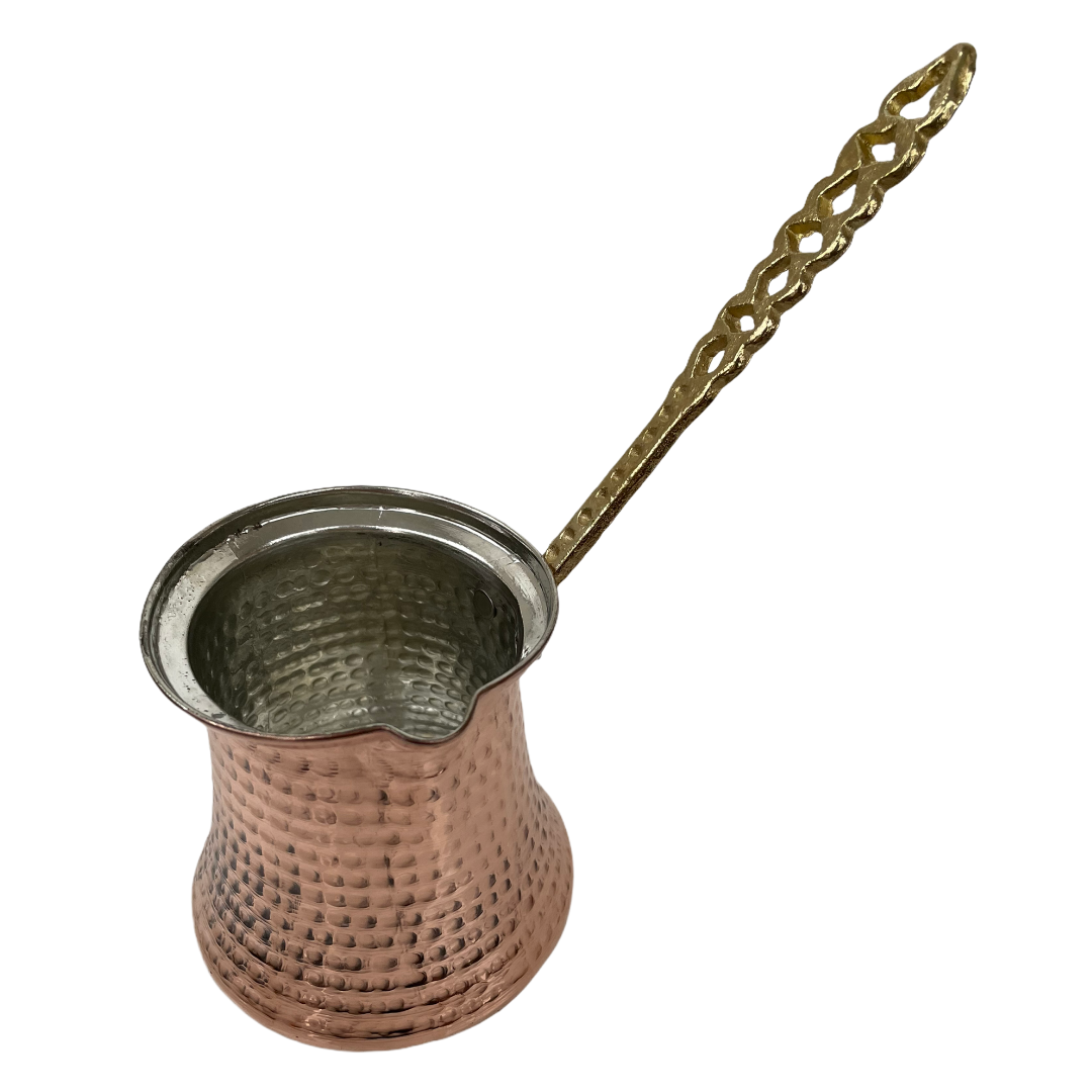 Isınmayan Prinç Saplı Orjinal Bakır Cezve (Küçük Boy)