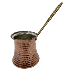Isınmayan Prinç Saplı Orjinal Bakır Cezve (Orta Boy)