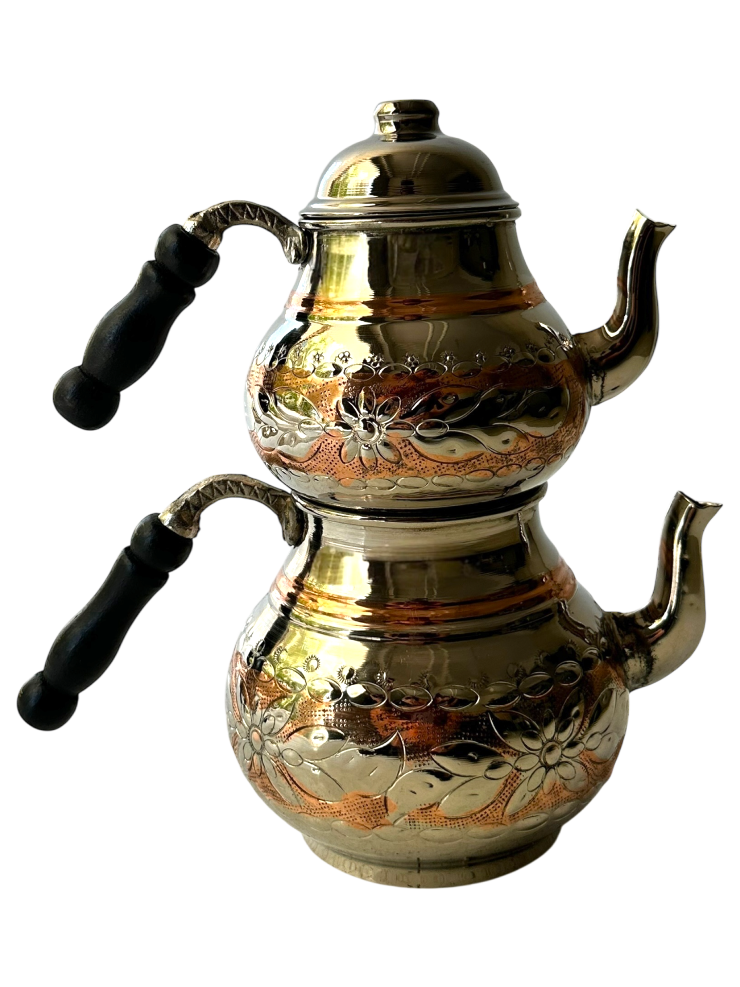 Bakır Çaydanlık El Dövme Desenli (Büyük Boy)