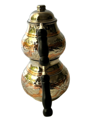 Bakır Çaydanlık El Dövme Desenli (Büyük Boy)