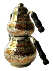 Bakır Çaydanlık El Dövme Desenli (Büyük Boy)