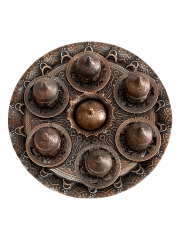 Osmanlı Motifli 6 Kişilik Kahve Fincan Takımı Bakır İşlemeli (Özel Üretim)