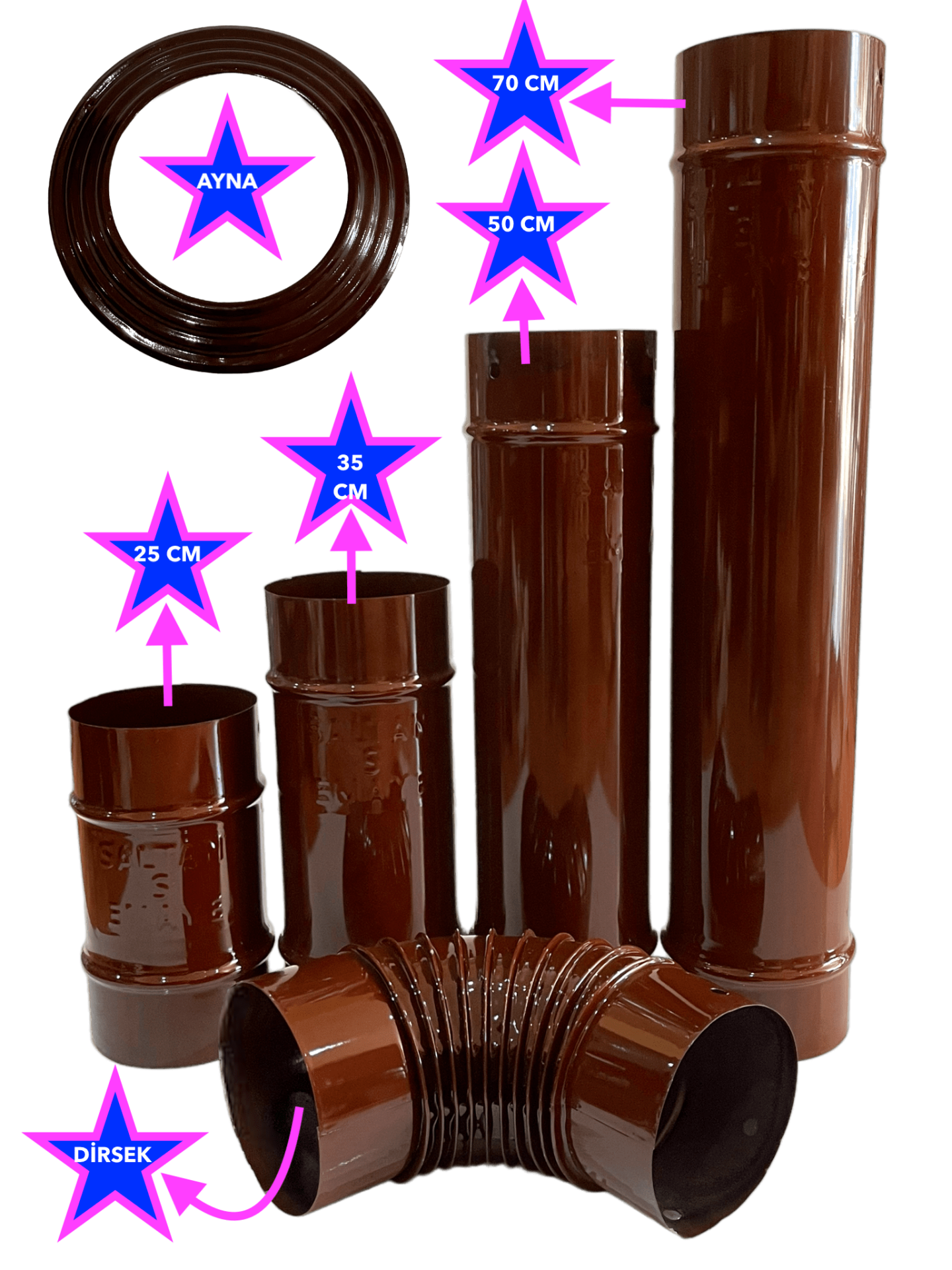 Emaye Soba Boru Aynası (Çift Kat Emaye)