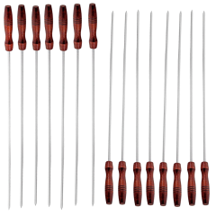 Krom Paslanmaz Şiş 1 Adet 5 MM Kare 60 Cm Boy Ahşap Saplı (Hakiki Krom)