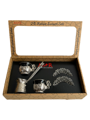 2 Kişilik Kahve Fincan Takımı Tepsili+Cezveli Sunum Seti