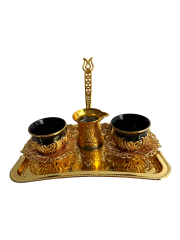 2 Kişilik Kahve Fincan Takımı Tepsili+Cezveli Sunum Seti