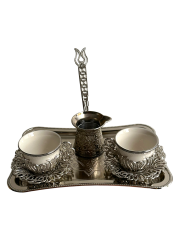 2 Kişilik Kahve Fincan Takımı Tepsili+Cezveli Sunum Seti