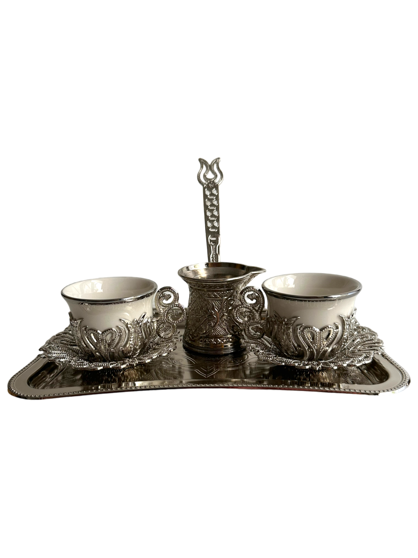2 Kişilik Kahve Fincan Takımı Tepsili+Cezveli Sunum Seti (Model-12)