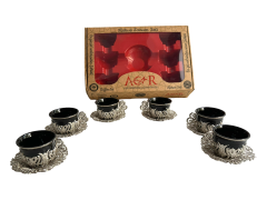 Osmanlı Motifli 6 Kişilik Kahve Fincan Takımı (Model-11)