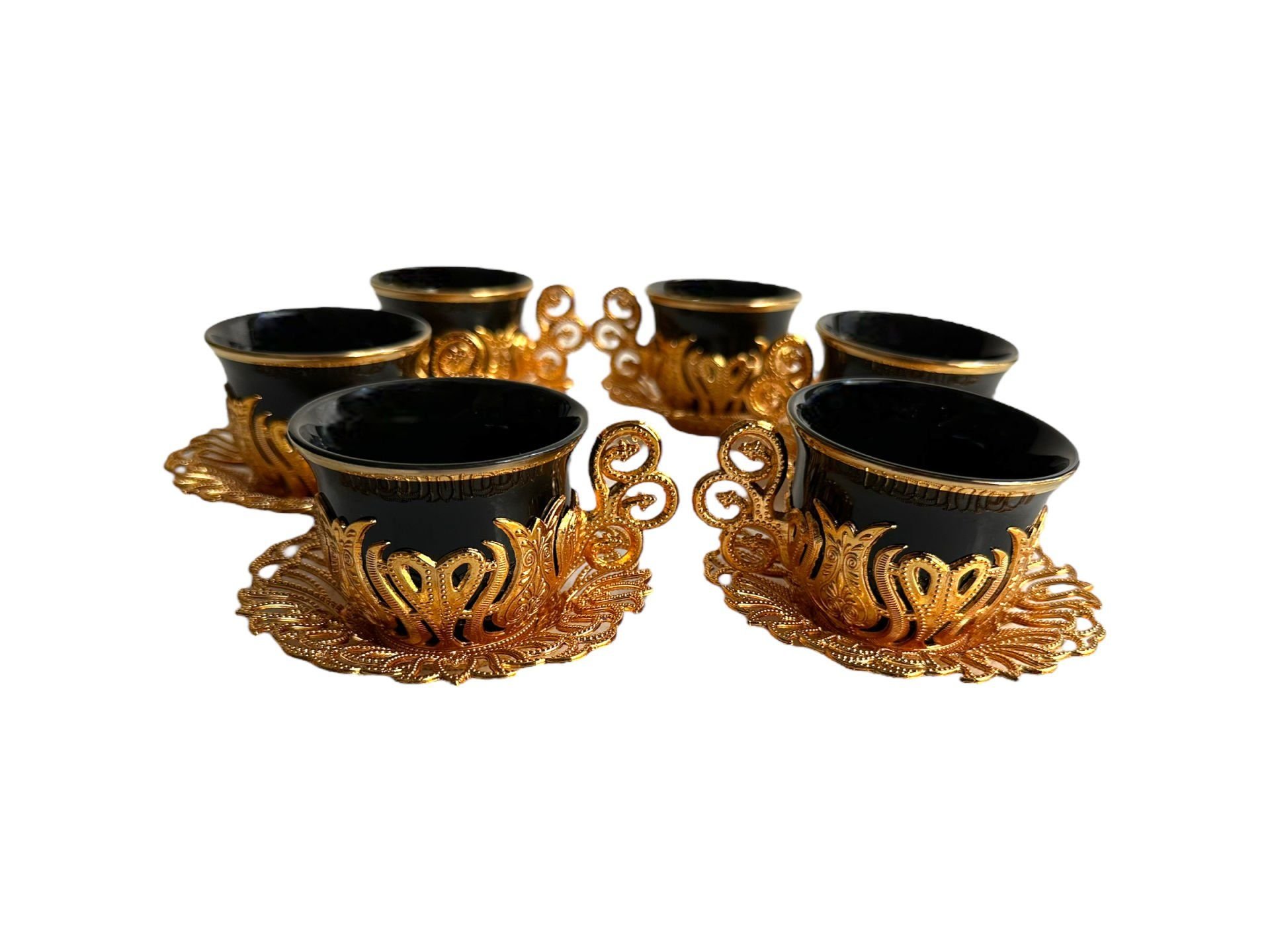 Osmanlı Motifli 6 Kişilik Kahve Fincan Takımı (Model-10)