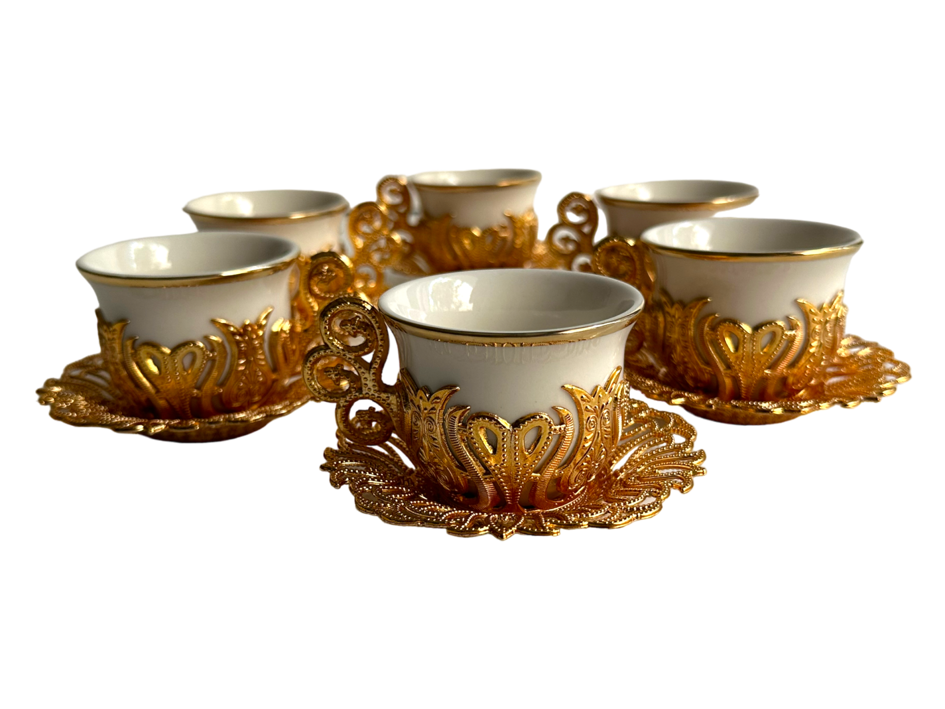 Osmanlı Motifli 6 Kişilik Kahve Fincan Takımı (Model-8)