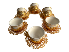 Osmanlı Motifli 6 Kişilik Kahve Fincan Takımı