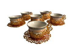 Osmanlı Motifli 6 Kişilik Kahve Fincan Takımı