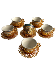 Osmanlı Motifli 6 Kişilik Kahve Fincan Takımı