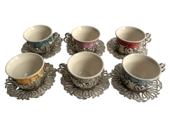 Osmanlı Motifli 6 Kişilik Kahve Fincan Takımı (Model-5)