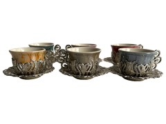 Osmanlı Motifli 6 Kişilik Kahve Fincan Takımı (Model-5)