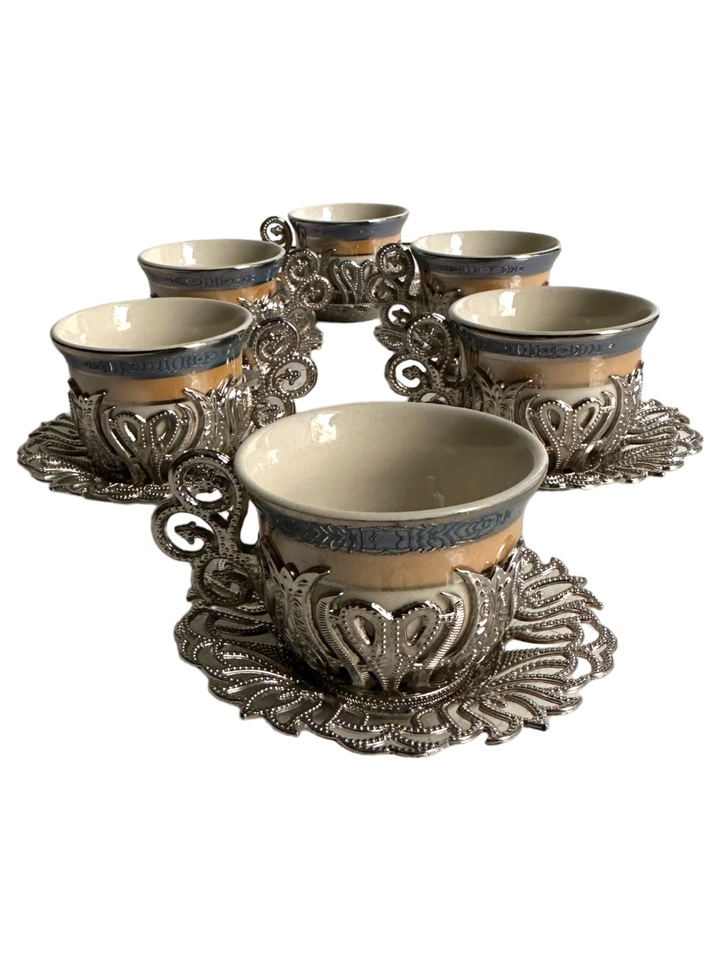 Osmanlı Motifli 6 Kişilik Kahve Fincan Takımı