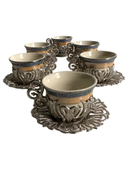Osmanlı Motifli 6 Kişilik Kahve Fincan Takımı (Model-4)