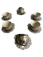 Osmanlı Motifli 6 Kişilik Kahve Fincan Takımı (Model-4)