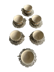 Osmanlı Motifli 6 Kişilik Kahve Fincan Takımı (Model-4)