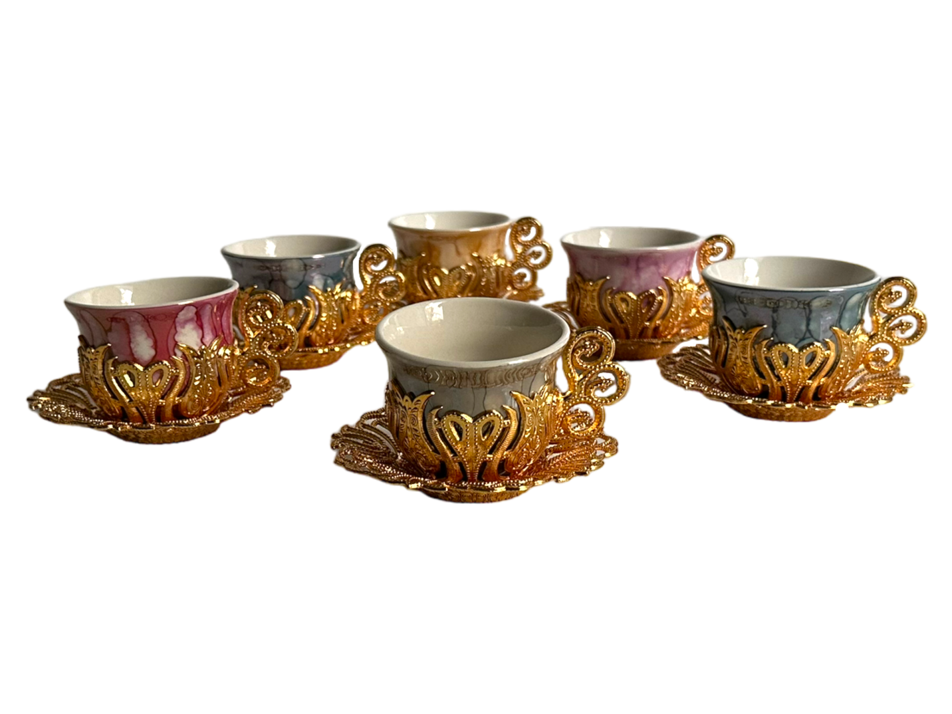 Osmanlı Motifli 6 Kişilik Kahve Fincan Takımı