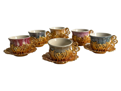 Osmanlı Motifli 6 Kişilik Kahve Fincan Takımı
