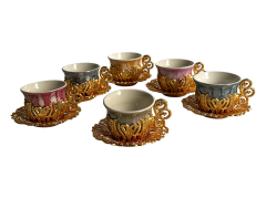 Osmanlı Motifli 6 Kişilik Kahve Fincan Takımı (Model-1)