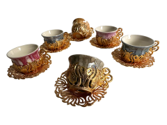 Osmanlı Motifli 6 Kişilik Kahve Fincan Takımı