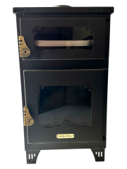 Şömine Fırınlı 2 Camlı Pelet Sobası (Özel Üretim)