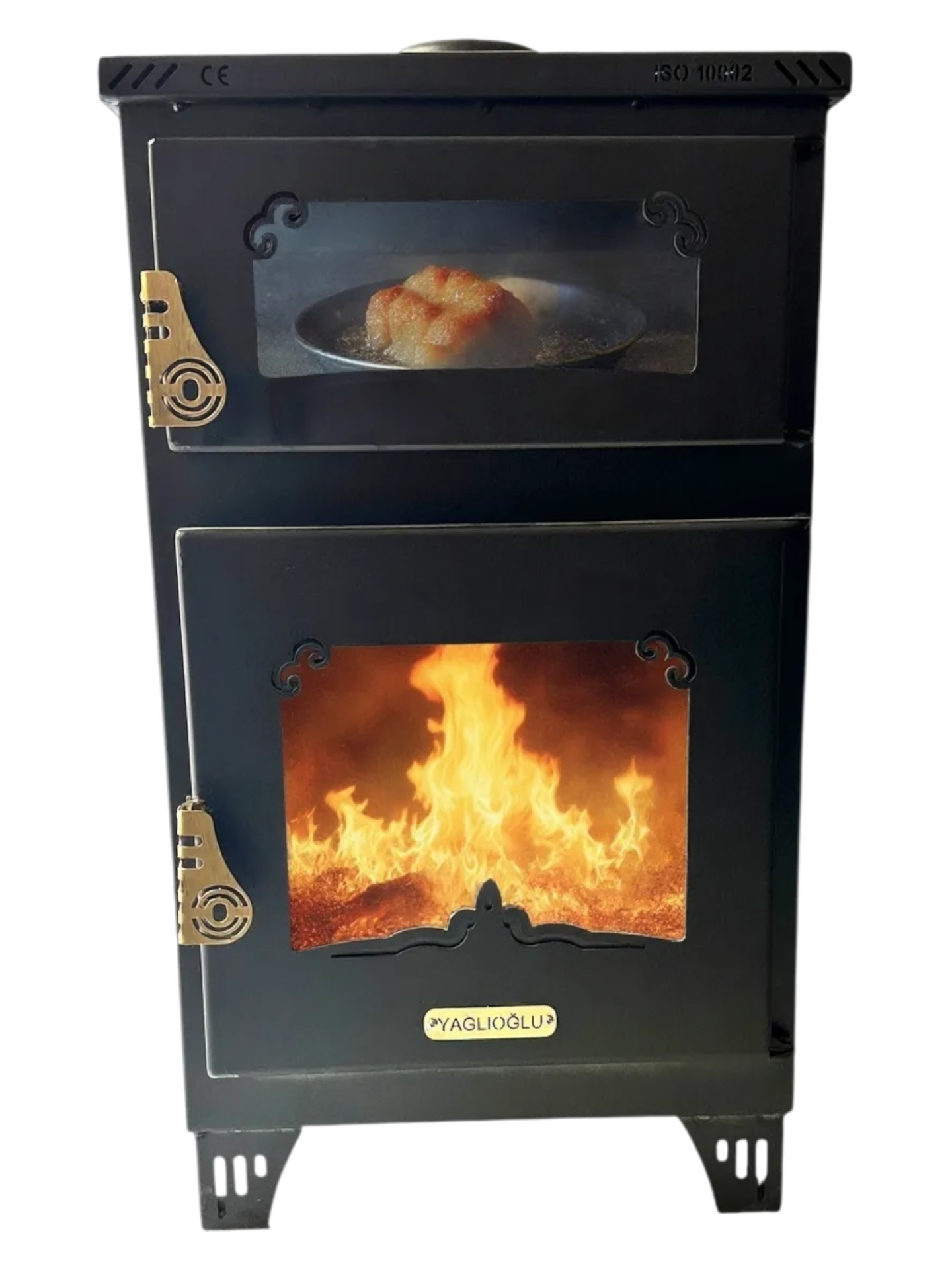 Şömine Fırınlı 2 Camlı Pelet Sobası (Özel Üretim)