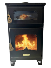 Şömine Fırınlı 2 Camlı Pelet Sobası (Özel Üretim)