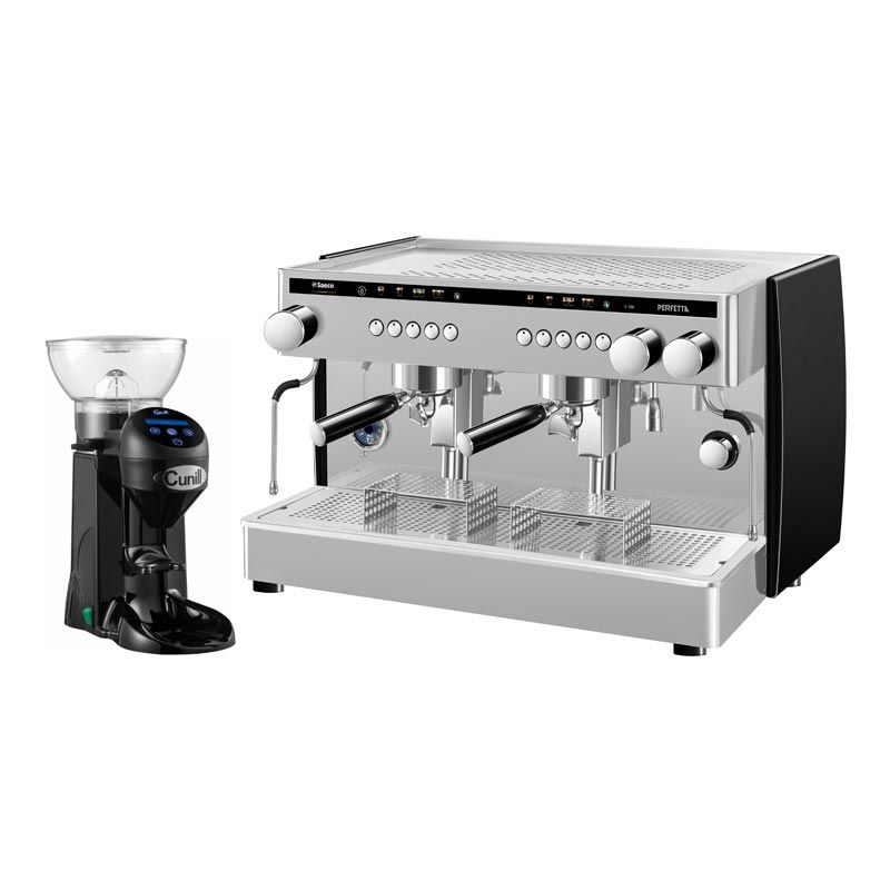 saeco perfetta tall cup espresso makinesi + cunill tranquilo tron kahve değirmeni + posa çekmecesi +puly  caff 900 gr + puly milk 100 ml +3 adet sut potu  +58 mm barista tamper + krom temizlik tapası  + grup temizlik fırçası