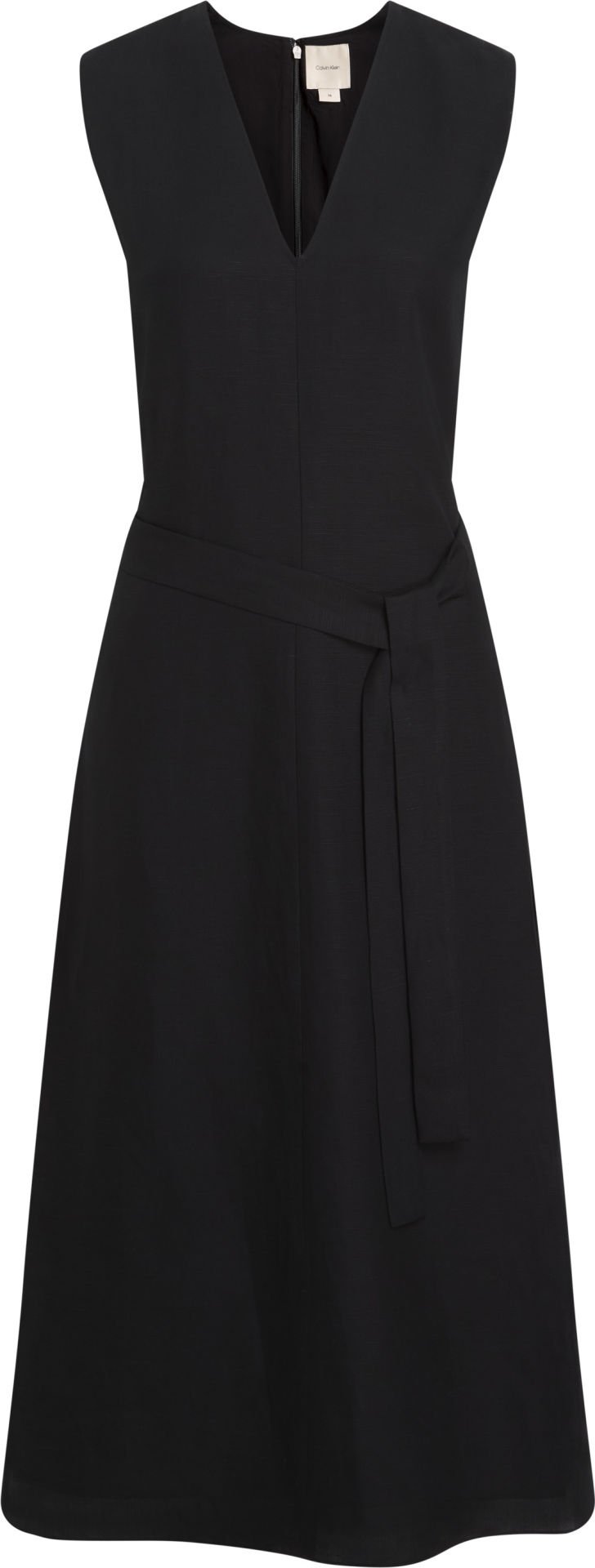 TENCEL LINEN NS V NECK DRESS