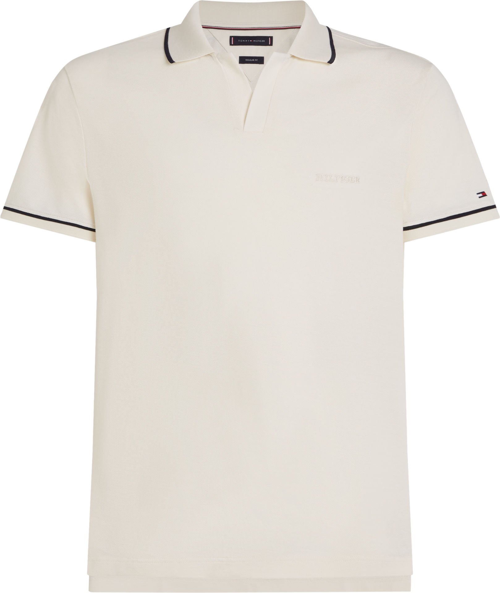 OPEN COLLAR TIPPED POLO
