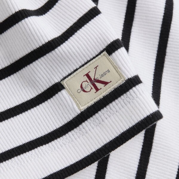 WOVEN LABEL RIB SLEEVELESS DRE