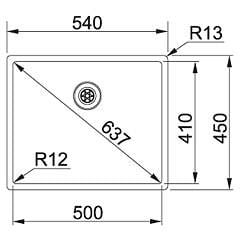 Franke Box BXX 110-50/ BXX 210-50 İnox  Tezgah Altı / Tezgaha Sıfır Paslanmaz Çelik Evye - 127.0655.168