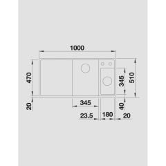 Blanco Axıa III 6 S Cam Kesma Tahtalı Sağ Damlalık Siyah - 525848