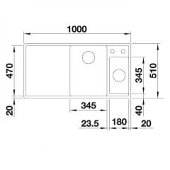 Blanco AXIA III 6S Cam Kesma Tahtalı Sağ Damlalıklı Kaya Gri Evye - 524654