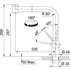 Franke Atlas Neo Duşlama özellikli spiralli İnox Armatür  - 115.0521.441