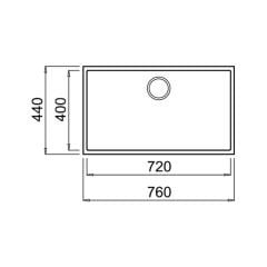 Teka SQUARE 72.40 TG Tek Hazneli Tezgahaltı Damlalıksız Avena Grey Evye - 115230017