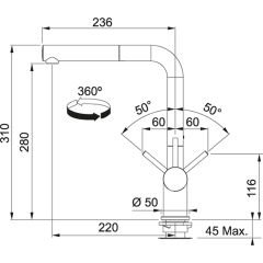 Franke Basis BFG 611-86 Granit Nero  + Active Plus Nero Armatür Kampanyası