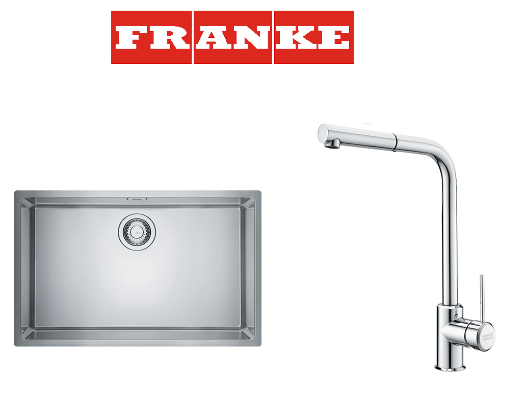 Franke Maris MRX 110-70 İnox  Tezgah altı Çelik Evye + Sirius Doccia Spiralli Çelik Armatur Kampanyası