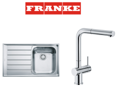 Franke Neptun NEX 611 İnox  Tezgah Üstü Sol Damlalıklı Çelik Evye + Active Plus Çelik Armatur Kampanyası