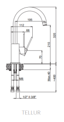 Marmorin M1000 Tellur Spiralsiz Batarya/Armatur Beyaz