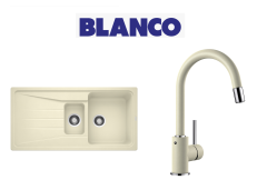 Blanco Sona 6 S Tezgah Üstü 1.5 Gozlu Soft Beyaz + Blanco Mida S Spiralli Soft Beyaz Armatur Kampanyası