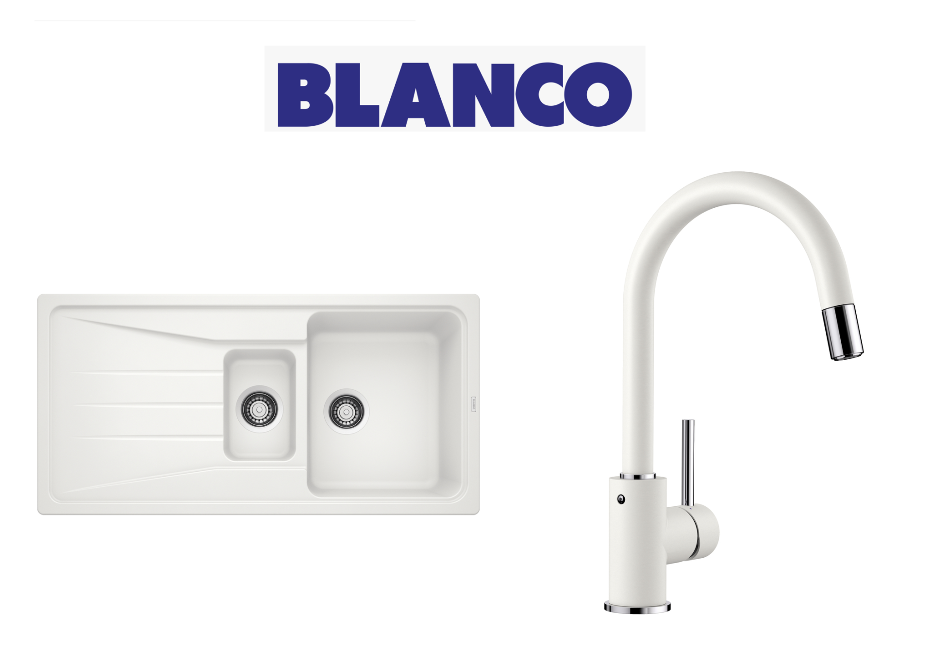 Blanco Sona 6 S Tezgah Üstü 1.5 Gozlu Beyaz Evye + Blanco Mida  Beyaz Spiralsiz Armatur Kampanyası
